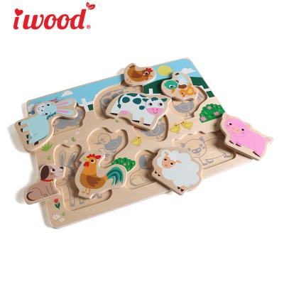 China Manufacturer Environment Iwood Series Jigsaw Board Wooden Animal Jigsaw Puzzle for sale