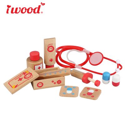 China Environmental Iwood Series Doctor Wooden Set Pretend Play Toys for sale