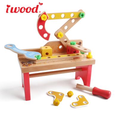 China Environmental Iwood Series Screw Nut Tool Wooden Workbench Baby Toy Portable for sale