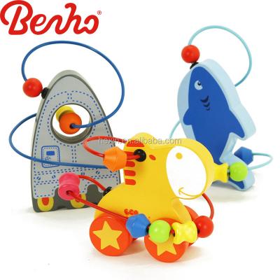 China wood with wire animal beads small wooden maze toys for wholesale for sale