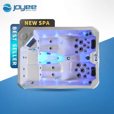 China JOYEE factory direct sale funitrue leisure garden spa 4 people modern outdoor whirlpool outdoor hot tub spa with LED lights for sale