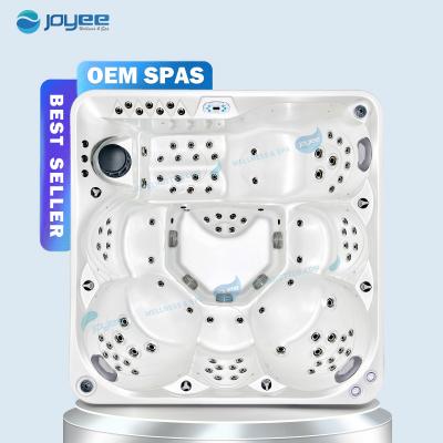 China JOYEE Modern Hot-selling Outdoor Hydro Bath Spa 6 People Whirlpool LED Massage Jets Outdoor SPA Hot Tub Using LX Pump for sale