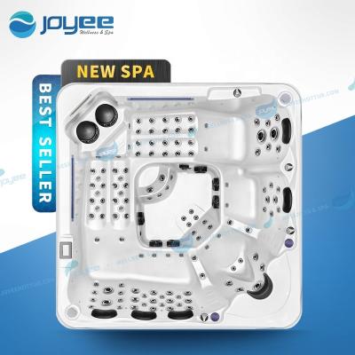 China Modern Spa Tub Manufacturer JOYEE Pure Acrylic 6 People Use Outdoor Sexy Hot Tub Bathtub For Villa Garden Use for sale