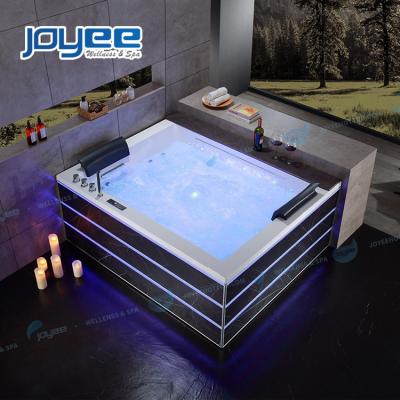 China JOYEE China Luxurious Three Side Acrylic Bathtub Light Band 2 People Jet Whirlpool Portable Adult Spa For Hotel Project for sale