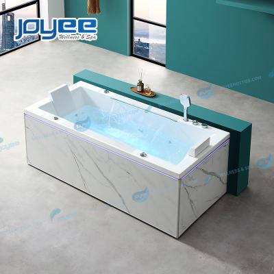 China JOYEE Skirt Whirlpool Spa Tubs Music Function LED Waterfall Massage Three Side Large Size Indoor Acrylic Bathtub Jetted Tub for sale