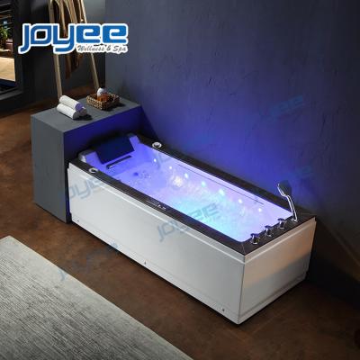 China JOYEE Jazz White Stone Panel Single Skirted Small Whirlpool Bathtubs with Waterfall Massage Hydraulic Bathtub for Bathroom Use for sale