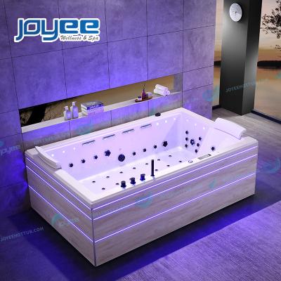 China Luxury Acrylic Water Jet Whirlpool Spa Bathtubs 2 Person Bathroom Three Side Skirt JOYEE China Sexy Massage Bathtubs for sale