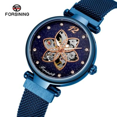 China 2021 FORSINING New Fashion Lady Automatic Skeleton Watches Water Resistant for sale