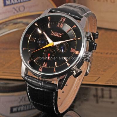 China Discount JARAGAR 2020 Power Reserve Men's Automatic Watches Cheap Genuine Leather Reloj Hombre China Factory Custom Made for sale