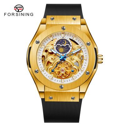 China Wholesale Forsining Power Reserve Watch Factory Watch Man Colorful With Numbers Roman Skeleton Automatic Mechanical Men Watches for sale