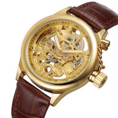 China Power Reserve China Factory FORSINING Business Men's Watch Skeleton Private Custom Logo Automatic Male Genuine Leather Watches for sale