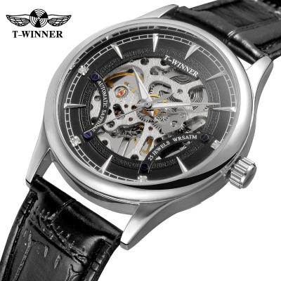 China 2020 tangan Handwinder China cheap mechanical wholesale jam power reserve men's watch T-winner wristwatches for sale