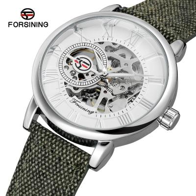 China Hot sale FORSINING relojes antique bronze skeleton relojes hombre bronze mechanical strap power reserve color Guangzhou mechanical men's watches for sale