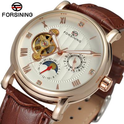 China Wholesale Automatic Mechanical Mens Tourbillon Moon Phase Tourbillon Mens Watches From China Factory FORSINING Moon Phase Watch for sale