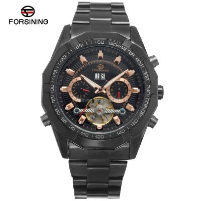 China Power Reserve FORSINING Automatic Mechanical Band Stainless Steel Male Movement Man Watch for sale