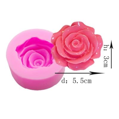 China 3D Flower Fondant Mold Single Viable Rose Silicone Mold Handmade Soap Decoration Candle Mold for sale