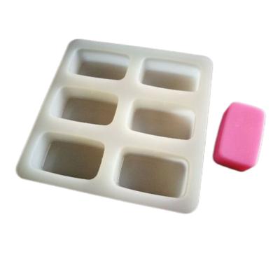 China High Quality Viable Custom Silicone Mold DIY 3D Silicone Soap Mold 6 Cavity Rectangle Shape Silicone Handmade Soap Mold for sale