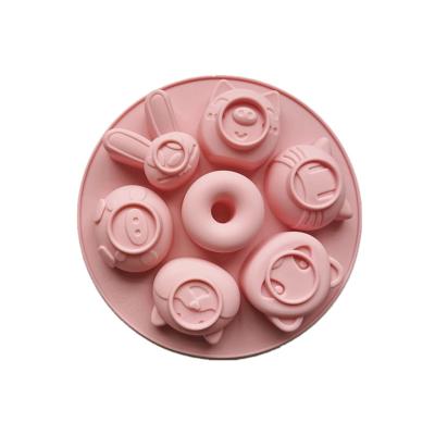 China Sustainable Hot Selling Cute Animal Shape Silicone Steamed Rice Cake Mold Small Rice Cake Mold for sale