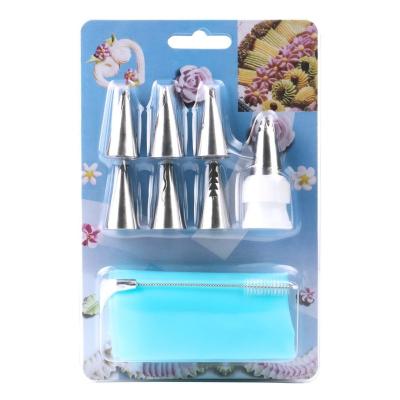 China Sustainable 7 Piece Cake Decorating Tips Icing Tips Hive Tips Macaron Cupcake Frosting Kits For Teens With A Coupler And A Pastry Bag for sale