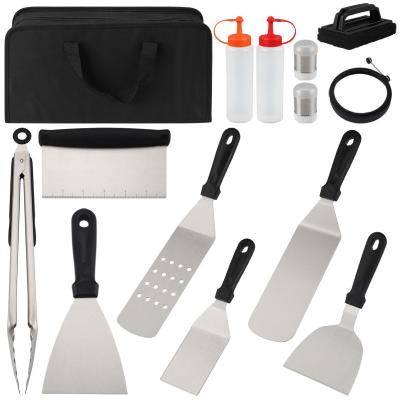 China Camping Accessories 14 Pcs Stainless Steel + PP Hot Sale Stainless Steel BBQ Grilling Tool Kit for sale