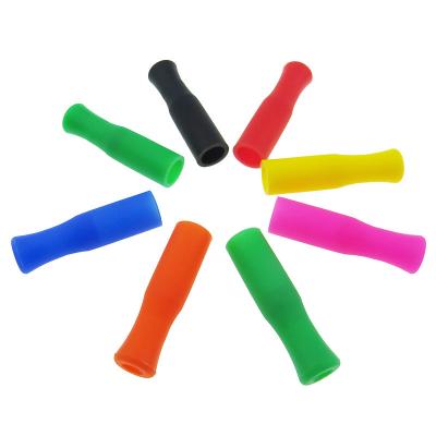 China Viable Reusable Multicolor Soft Silicone Straws Tips Cover For 6mm 8mm Stainless Steel Straws Protecting Teeth for sale