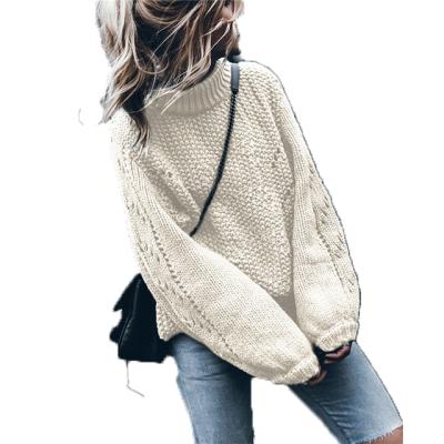 China Anti-wrinkle Anti-wrinkle Europe and America new street shoot autumn winter women wear solid color round neck pullover long sleeve sweater for sale