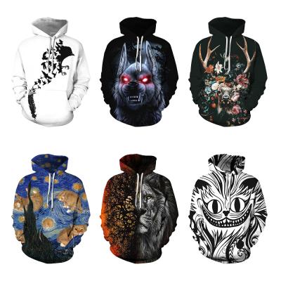 China Wholesale Autumn/Winter Anti-Wrinkle Women's Casual Hoodie Women's Fashion Digital Digital Printing Animal Long Sleeve Loose Hoodie Pullover for sale