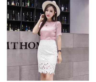 China Anti-static upper summer/anti-static lace skirt spring waist slimming and slimming with tarpaulin lower lace short skirt for sale