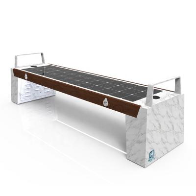 China Stainless Steel # 201 2019 Newest Design Smart Urban Outdoor Metal Charger Solar Bench For Mobile Phone for sale