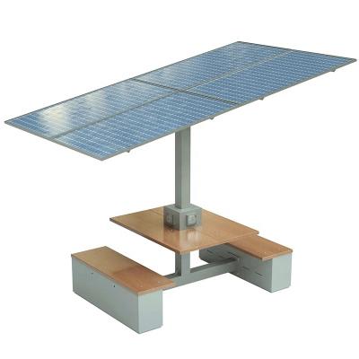 China Steel /PVC Plastic Most Popular Modern Smart Solar Power Park Charger Station Bench Seat for sale