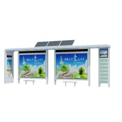 China Economical Bus Stop Modern Design Smart Utility Metal Solar Smart Shelter For Mobile Charging for sale