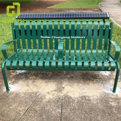 China Public Patio Bench Solar Power Street Bench with USB and Wireless Charger for sale