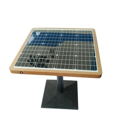 China Mordern Outdoor Furniture Solar Power Smart Iron Table For Mobile Phone Charging for sale