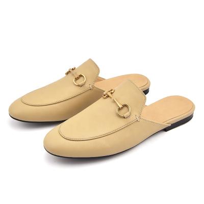 China Genuine Leather Women's Flat Slipper Logo Luxury Famous Brands Flat Slipper Fashion Trend Custom Made Flat Slipper for sale