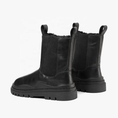 China Fashion Trend Customize PU Snow Boots Solid Color Designer Brand Quality Snow Boots for sale