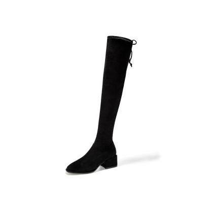 China New PU Shoes Upper Thigh High Breathable Overknee Models Heeled Boots For Women for sale