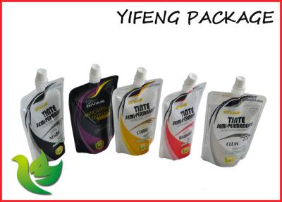 China Laminated Plastic Spout Pouch , Printed 2oz Hair Treat Liquid Pouches for sale