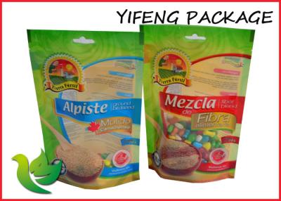 China Oil Proof Green Ziplock Stand Up Pouches Gravure Printing For Food for sale