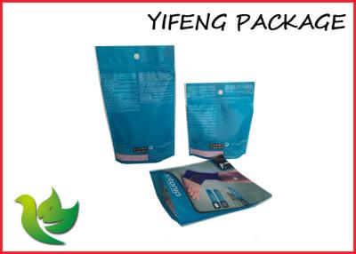 China Blue Safety Self Stand Up Bags Food Pouch Packaging Custom Made for sale