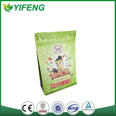 China Customized Printing Flat Bottom Plastic Bags With Zip Lock For Snack Package for sale