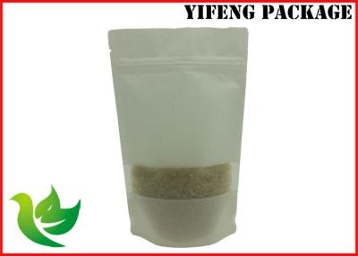 China Oxygen Resistance Rice Kraft Stand Up Pouches With Clear Window , Multiple Color for sale