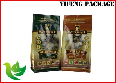 China Laminated Material Flat Bottom Pouch , Pet Food Bag With Zipper , Customized Logo for sale