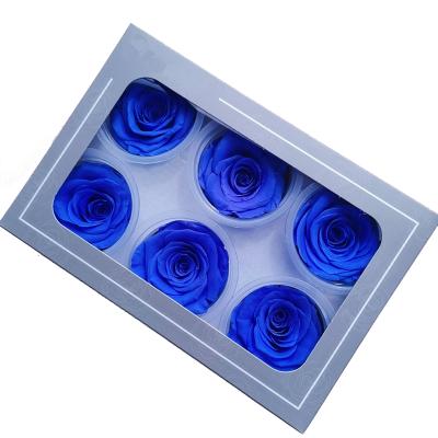 China Decoration class of 5 to 6 cm L size forever roses flowers 6 pcs any color for wedding ceremony flower wall decoration for sale