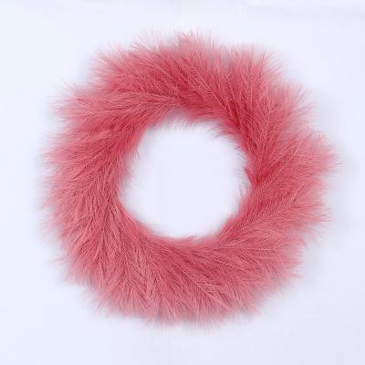 China Artificial Realistic Feather Pampas Wreath Faux Bangle Garland Events Decoration Faux Pampas Garland For Wedding Home Decoration for sale