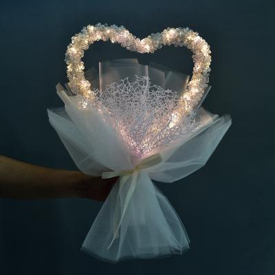 China 2022 New Product Artificial Gypsophila Bouquet Gifts Ideas LED Lights Romantic Bouquet Ideas Product for sale