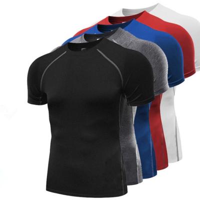 China Hot Selling QUICK DRY Fitness Compression Shirt Men Slimming T-shirt Custom Made Sports Fit Men's Sportswear T-shirt for sale