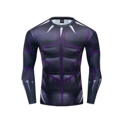 China Cheap Price Custom Anti-wrinkle Logo Men Long Sleeve All Over Print Superhero Full Body 3d Sublimation Zombie T-shirt for sale