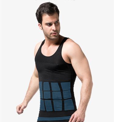 China High Quality Men's Compression Shirt Knit QUICK DRY Slimming Tank Tops Workout Vest ABS Abdomen Slim Body Shaper for sale