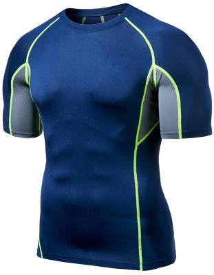 China Baselayer Gym Wear Anti-UV Cool Shorts Sleeve Anti-UV Mens Compression Rash Vest for sale