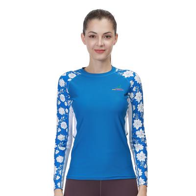 China Other Manufacturer Custom Design Women UV Printed Swim Shirt Long Sleeve Rash Guard for sale